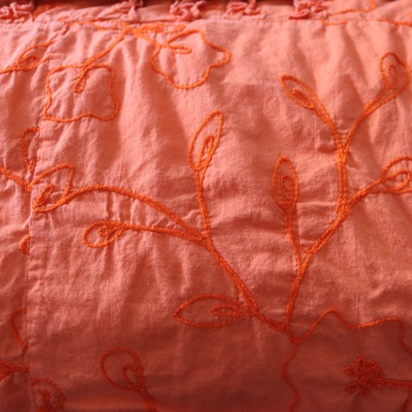 Beautiful Sandy Starkman Orange embroidered ruffled tunic top lightweight XL - Picture 7 of 11